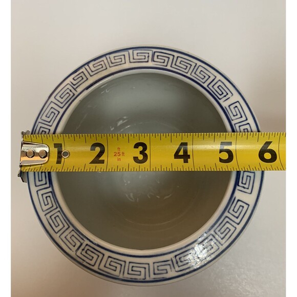 Vtg Small Cobalt  Blue and White Porcelain Planter Birds & Floral Chinoiserie 4” - Picture 7 of 7